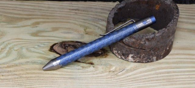 Titanium Custom Anodized Pen - parker yknott blue | Nottingham Tactical